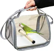 Bird Carrier Bag, Clear Cockatiel Cage, 10.24 inch Parakeet Transport Carrier, Breathable Mesh Design, Includes Perch, Perfect for Travel and Vet Visits