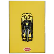 Classic Leather Wall Mount Display for Compact LEGO® Technic™ Bolide Yellow