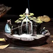 7.8" Landscape Backflow Incense Holder Home Incense Burner Ceramic Holder