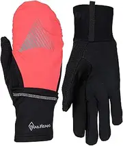 [TrailHeads] Women's Touchscreen Gloves with Reflective Waterproof Mitten Shell - Convertible Running Gloves