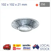 250x Foil Container Round 100mL 114mm Medium Pie Takeaway BBQ Aluminium Serve