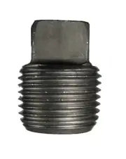 (50 Pack) 1/8" NPT Square Head Pipe Threaded Plug | Malleable Black Iron Steel