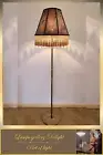 Floor lamp, floral lamp, Victorian floral lampshade with fringe - a large patter
