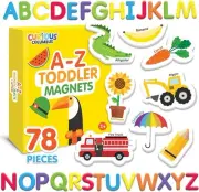 Magnetic Objects and Letters Set of 78 Foam Magnets Including 52 Pictures and