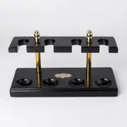 Black 4 Pipes Tobacco Display Rack Tobacco Wooden Smoking Pipe Shelf Stand