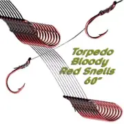 Torpedo Bloody Red Snells 60" Fluorocarbon Line 10PK