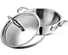 New Vinod Platinum Triply Stainless Steel Kadai with Lid 32cm/ 5.5Ltr- Free Post