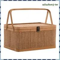 在飛比找蝦皮購物優惠-[SzluzhenfbTW] 竹編籃禮品包裝籃野餐籃蛋糕麵包