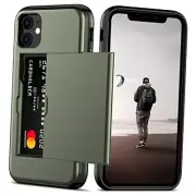 for iPhone 11 Case with Card Holder Heavy Duty for iPhone 11-6.1'' Green