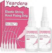 Bracelet String Professional Elastic String Kont Fixing Drip 60g, Clear Bracelet Glue, Keep Stretchy Bracelet String Stay Perfectly Tied for Clay Beads, Jewelry Making Supplies（2pcs 30g/1pcs）