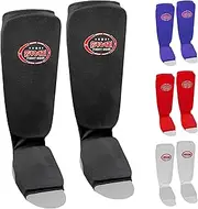 Farabi Shin Pads Instep Shin Guard for Kickboxing MMA Muay Thai Boxing Gym Training Elasticated Pads