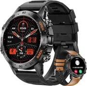 Smart Watch for Men Bluetooth Calls,1.39"HD Militarily Fitness Tracker with 100+Sports Modes,IP68 Waterproof,400mAh Sports Smart Watch for Android iOS Black