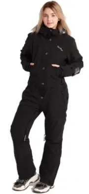 Blue Magic Women's One-piece XXL Winter Snowsuit Coveralls Waterproof w Hood Blk