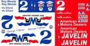 #2 Roy Woods Racing Javelin Trans AM 1/32nd Scale Slot Car Decals