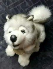 RARE Vintage Classic Aurora Hand Crafted Siberian Husky Stuffed Plush NWT