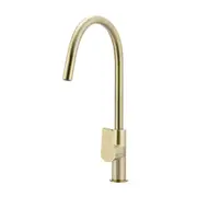 MEIR Piccola Round Pull Out Kitchen Mixer Tap - Dual Flow - Paddle Handle - PVD Tiger Bronze