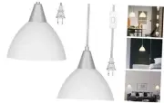 Plug in Pendant Light, Hanging Light with 15Ft Clear Cord, On/Off Switch,