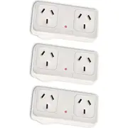 3x Sansai Horizontal Right Powerpoint Double Surge Protector Adaptor/Outlet/AU