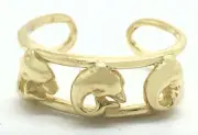Dolphin TOE RING 14k Solid Yellow gold Gold - Adjustable-NWT