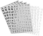 DONFAMDS 4sets Self-Adhesive Letter Nail Stickers Geometric Design Nail Decals for Home Use Professional Manicure Versatile Crafting Decoration Tool for Women and Girls