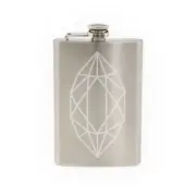 Diamond Design #8 - Jewellery Decoration Mineral Fractal-8 oz etched flask