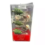 Avanti Home Christmas Shower Curtain Hook Set of 12 Snowmen & Trees - NIB