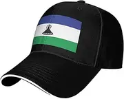 [SSIULUS] Flag of Lesotho Casquette Cap Hats,Trucker,Baseball Cap with Snapback,Perfect for Summer,Golf