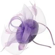 [Holibanna] Elegant Fascinator Hat with Mesh and Plume Vintage Inspired Bridal Head for Weddings Tea Parties and Special Events Chic Hair Accessories