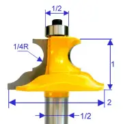 1pc 1/2SH 2" Dia Base Molding French Provincial Wainscoting Pedestal Router Bit
