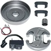 .325" 7T Chain Clutch Drum Ignition Coil Bearing Spring Kit for for Husq/Varna 445 450 Chainsaw Spare Tool Replacement Part