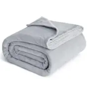 Fleece Bed Blankets Full Size - Soft Lightweight Full (84" x 90") Light Grey