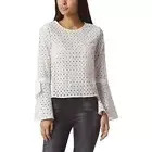 Avec Les Filles White Eyelet Top Biba Trumpet Sleeve Blouse Shirt Size Small NWT