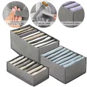 Large 7 Grid Wardrobe Clothes Organizer Foldable Drawer Storage Box 2PCS