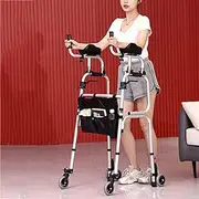 Folding Mobility Aid Walker Folding Lightweight Aluminium Walking Frame With Wheels And Armrest Support Pad With Adjustable Height Walking Frame For Seniors