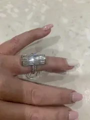 Brand New Oroton Crystal and Rhodium plated ring