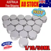 Aluminium Empty Cosmetic Pot Lip Balm Jar Tin Container Silver Box Containers JC