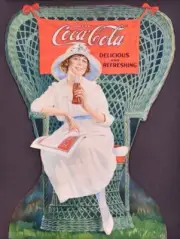 1919 Style Coca Cola, Coke NEW METAL SIGN: Reading the SEP in a Wicker Chair