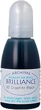 Tsukineko Brilliance Pigment Ink Bottle Refill, 082 Graphite Black
