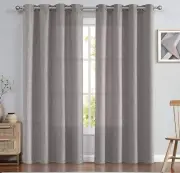 2 Panels Window Curtains Pure Natural Thick Light Filtering for Living Room Grey