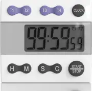 Portable Digital Kitchen Timer 810015 for Cooking and Baking w/Loud Alarm, 4 Cha