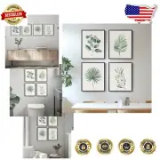 Original 4-Piece Framed Botanical Wall Art in Sage Green - Ready to Hang