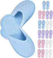 12Pairs Disposable Slippers for Guests Non Slip House Shoes for Travel Hotels and Spas Lightweight and Easy to Pack