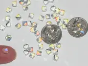 10 pc. Tiny Crystal Cube rainbow Mix jewelry Supplies No holes 3/4 flat back 4mm