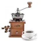 Wooden Manual Coffee Grinder Grind Settings Coffee Mill Burr Grinder Home