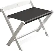 White Solid Wood Suitcase Stand Folding Luggage Rack with Black Nylon Cloth for Bedroom Guest Room Hotel Entryway Decor(B)