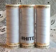 3 NEW white GUTERMANN 100% polyester thread 110 yard spools