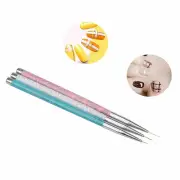 3PCS Nail Art Pen Dotting Painting Drawing UV Gel Liner Polish Brush Tool Set
