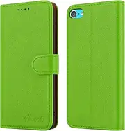 For iPod Touch Case 7th/6th/5th Generatin Case Leather Flip Magnetic Closure Folio Book Kickstand Card Holder Wallet Cover Full Protection for iPod Touch 5/6/7 Gen (Green)