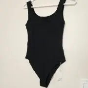 Mangopop bodysuit For Women Size Small Black Stretch B3