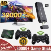 4K HDMI TV Games Console Wireless Gamepad Video Game Stick Built-in 64GB 30000+